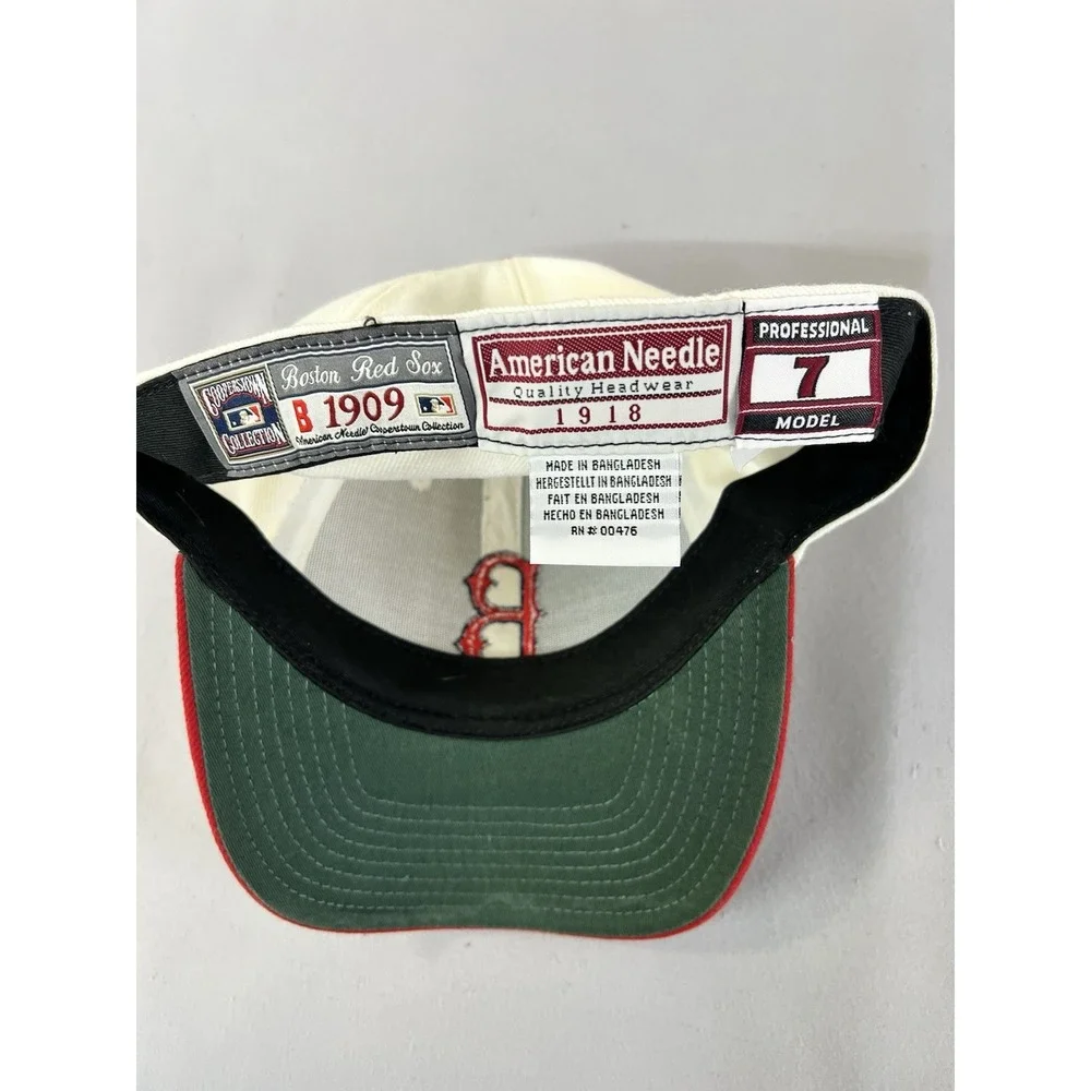 Rare American Needle Cream & Red 1909 Boston Red Sox Fitted Pro Model‎ Hat 7 Y2K